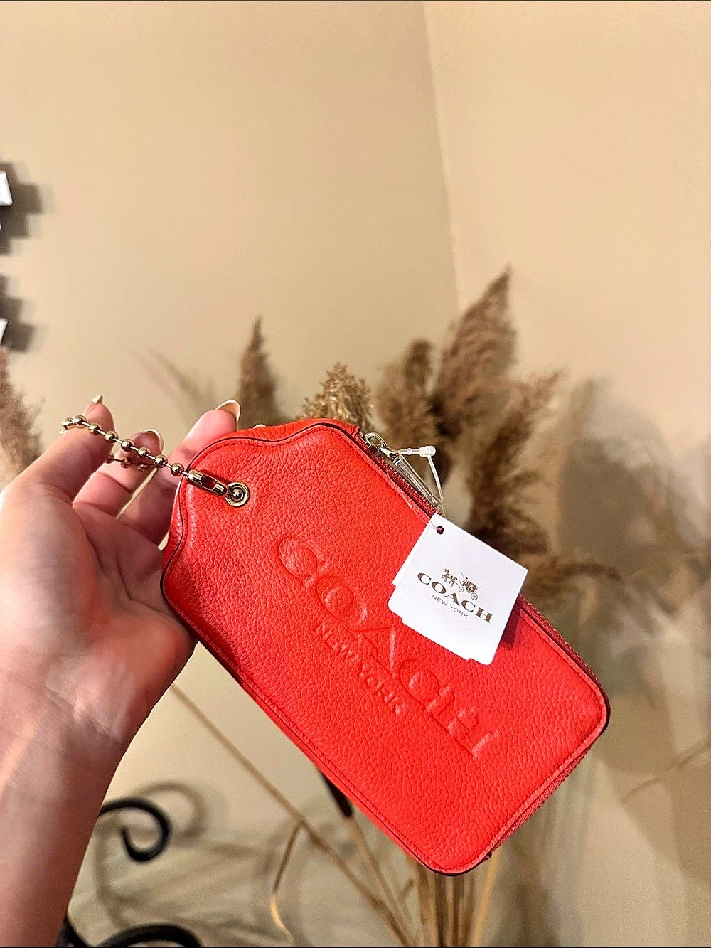 Coach Corner Zip Wristlet Orange NWT